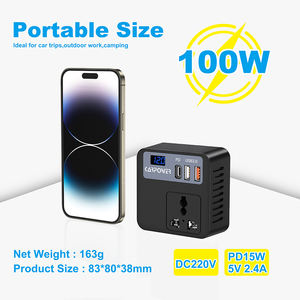 <span class=keywords><strong>100W</strong></span> <span class=keywords><strong>Inverter</strong></span> di potenza Dual USB caricatore per auto da 12V DC a 110V 220V presa adattatore per auto convertitore per Computer portatile - Product Image 4