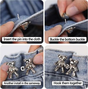 Épingles à bouton en jean réglables en alliage de zinc pour les jeans amples et le type de crochet de taille - Product Image 2