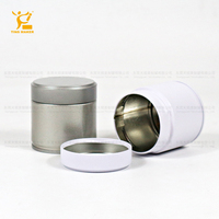 Boîte à thé en métal vide pour matcha avec couvercle à vis, finition mate argentée, 60*60, personnalisable avec logo, pour poudre de matcha, 20g 30g
