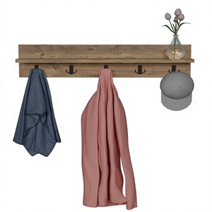 Porte-manteau mural en bois, style moderne, pour salle de bain et salon - Product Image 1