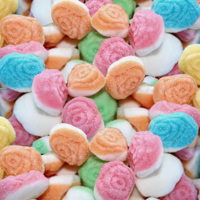 Groothandel op maat gemaakte veganistische Zweedse snoepjes, halal gummy snoepjes, gelatinevrije zachte snoepjes - bloemen