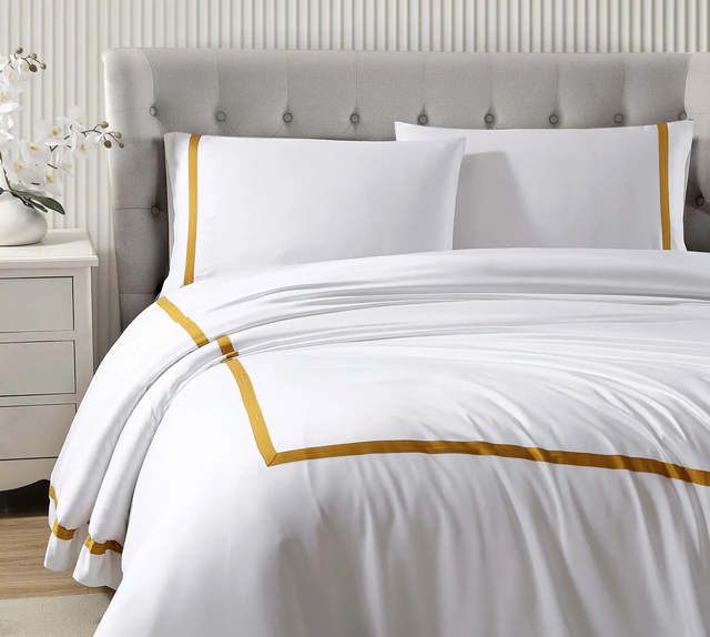 Custom Bedsheet 1000 Thread Count Egyptian Cotton White Bed Linen Hotel Bedding Sheets Set