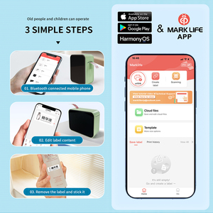 طابعة ملصقات محمولة لاسلكية MarkLife P15 مع ورق ملصقات حساس للحرارة والفراغات متوفرة في المخزون - Product Image 3