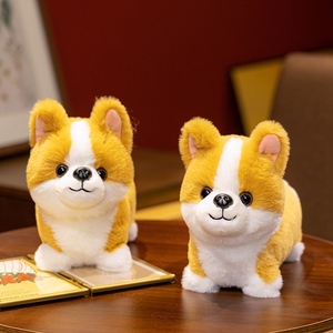 Venta al por mayor de peluche de pie de simulación Corgi Animal de peluche decoración del hogar suave realista Animal Plushies Corgi cachorro muñeca - Product Image 2