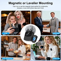 Micrófono Lavalier Inalámbrico Mini, Micrófono de Solapa Inalámbrico para iPhone/Android/Tabletas, Mini Micrófono Magnético con Estuche de Carga