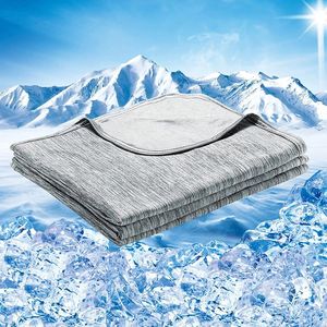 Summer Cooling <b>Blanket</b> Light Gray Breathable Super Soft Bedding for Warm Nights - Product Image 1