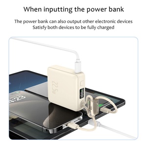 Custom Logo PD 22.5W Portable <b>Mini</b> Power Bank Fast Charging 10000mAh Mobile Phone Charger with <b>Cable</b> LI-Polymer Battery - Product Image 4