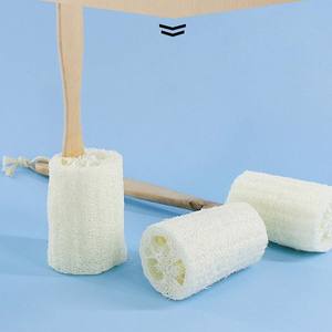 Natural Loofah Bath Scrubber Brush with Long Wood Handle Exfoliating Back Sponge - Product Image 5