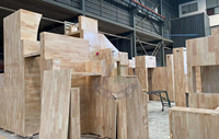Estructura de Entrenamiento de Parkour para Niños con Bloques de Madera, Barras de Mono, Muro de Escalada y Pista de Obstáculos para Gimnasio y Escuela
