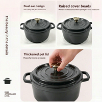 Cocotte en fonte émaillée certifiée LFGB FDA, vente en gros, compatible four et induction, ustensiles de cuisson en fonte