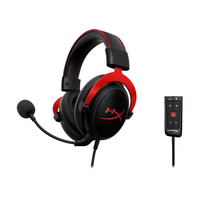 Kırmızı HyperX Cloud 2 Kablolu Kulak Üstü Kulaklık, PC Oyunları ve Günlük DJ Kullanımı için Mikrofonlu