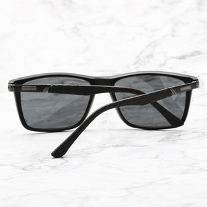 Lunettes de soleil polarisées Jingyu 5119, monture rectangulaire intégrale, UV400, anti-éblouissement, unisexe, pour la conduite, monture noire sable - Product Image 3