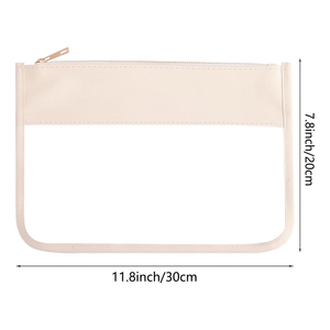 Biểu tượng tùy chỉnh kích thước PU da Túi mỹ phẩm dây kéo rõ ràng PVC trang điểm Pouch bán buôn - Product Image 6