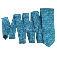 Cravate longue 8,5 cm pour homme, motif géométrique bleu, en soie tissée à la main de Shengzhou, style professionnel, vente en gros chinoise