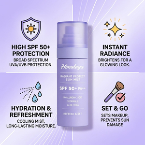 Spray <span class=keywords><strong>solaire</strong></span> hydratant illuminateur pour le <span class=keywords><strong>visage</strong></span>, marque privée, SPF50 PA++++, végan, avec acide hyaluronique, non gras, spray fixateur de maquillage - Product Image 2