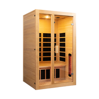 Sauna Inframerah Spektrum Penuh dari Kayu Hemlock Solid dengan Panel Kontrol untuk Penggunaan di Rumah