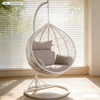 Fauteuil suspendu en macramé Egg Rocking Chair, balançoire Ikean, balançoire automatique à deux places pour adultes, hamac de véranda, balançoire cocon