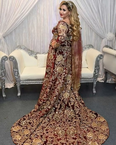 Atiya libas acetate lehenga choli ความยาวของพื้นพร้อมเส้นทางยาวและเย็บปักถักร้อยหนักสำหรับชุดแต่งงาน-2019 - Product Image 4