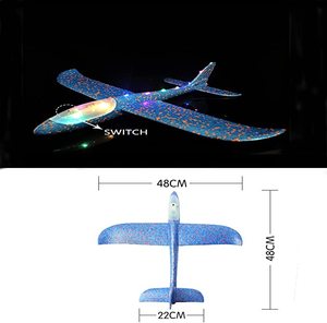 Avions planeurs lumineux LED écologiques en plastique de 48 cm, jouets volants pour tout-petits, à lancer à la main en extérieur, en mousse EPP - Product Image 3