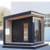 Sauna extérieur préfabriqué sur mesure, livraison rapide, assemblage rapide, sauna carbonisé avec douche, pour hôtel