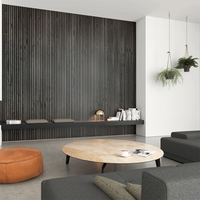 Tira de madera acústica para decoración Interior, listones resistentes al fuego, a prueba de absorción de sonido, color negro, respetuoso con el medio ambiente, precio del panel