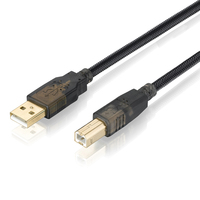 Cable de Impresora USB 2.0 Trenzado de Nailon Bochara, USB Tipo A a Tipo B, Macho/Macho, Blindado con Lámina y Trenzado, Chapado en Oro, 1.8m 3m 5m 7.5m 10m