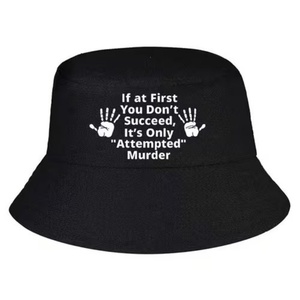 หมวกบักเก็ตผ้าฝ้ายพิมพ์ลายปักคุณภาพสูงแบบกำหนดเองสำหรับกิจกรรมกลางแจ้งและตกปลา แบบสองด้าน - Product Image 1