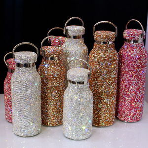 Hot bán Cô Gái thạch Bling Bling kim cương thân thiện với môi chai nước bằng nhựa với rơm sang trọng - Product Image 3