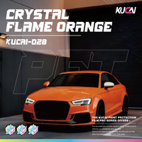 Film Vinyle Adhésif KUCAI PVC Haute Qualité Effet Flamme Cristal Orange Jaune Changeant de Couleur pour Voiture - Films de Recouvrement Auto Changeant de Couleur