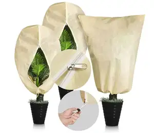 Couverture d'arbre en tissu de gel, protection antigel pour arbres épaissir les couvertures de gel pour les plantes d'extérieur avec cordon de serrage à glissière