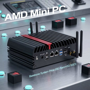 Mini PC industriel <span class=keywords><strong>AMD</strong></span> <span class=keywords><strong>Ryzen</strong></span> Embedded R314 avec mémoire DDR4 et 6 ports COM pour système de casier intelligent - Product Image 1