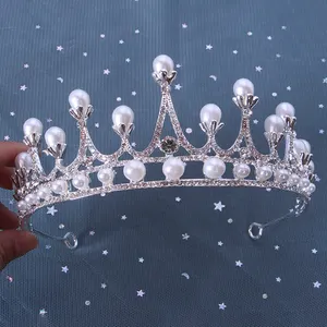 Kraliyet kraliçe krallar victoria yarışmasında taç tam matkap düğün doğum günü gelin kristaller elmas gümüş taç saç tiara ile inciler