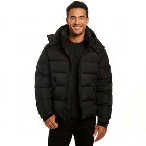 Veste doudoune à capuche en duvet d'hiver de style pour hommes, meilleure vente, vestes bouffantes chaudes d'hiver décontractées en noir à la mode, au prix de gros - Product Image 1