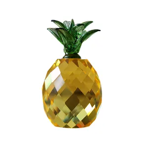 Piccolo Carino Giallo di Cristallo di Vetro di Frutta Ananas Ananas Per La Famiglia Da Tavolo Decorazione di Cerimonia Nuziale