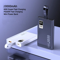Power Bank Pintar Portabel 20W+22.5W PD+QC Kompatibel dengan Colokan Tipe-C 30000mah 20000mah Pengisian Cepat Stasiun Daya Multi-Perangkat