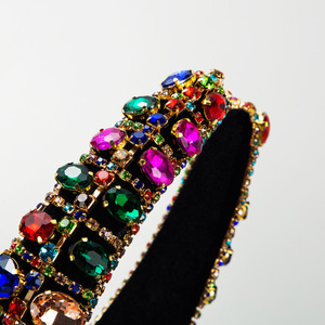 蓝宝石巴洛克彩色珠宝头带奢华头带夏季美容产品宝石装饰休闲巴洛克彩色宝石 - Product Image 4