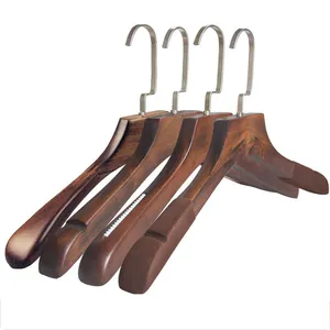 ZQ45 Vintage Retro Wooden Suit Hangers Wood Coat Clothes Hanging Rack Organizer Coat Clothes Wood Hanger Rack