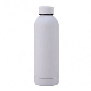 Minimalist Stainless Steel Vacuum Tumbler Double Wall Insulated Travel <b>Bottle</b> Gray Round Design - Product Image 1