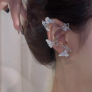 <span class=keywords><strong>Pendientes</strong></span> de Clip con Forma de Mariposa y Circonitas Brillantes, Estilo Moderno 2026, <span class=keywords><strong>Sin</strong></span> Perforación, para <span class=keywords><strong>Mujer</strong></span>, Joyería para Fiestas, Regalos, Venta al por Mayor - Product Image 3