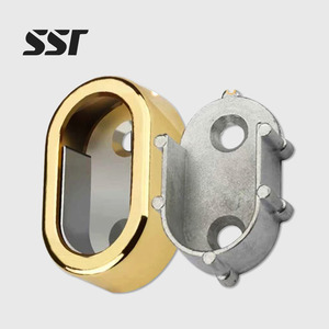 Wardrobe Rail Support Clothes Tube Support Hanging Rail Tube Holders Zinc Alloy Oval Detachable Wall Mount Tube Support <b>Bracket</b> - Product Image 1