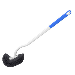 Brosse de toilette à poils doux, à suspendre au mur, avec long manche en plastique, sans perçage, pour le nettoyage des coins de salle de bain - Product Image 5