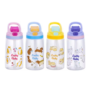 480ml BPA Free Food Grade PC Children's Bottle Cartoon Design Leak-Proof Lid Dishwasher Safe Strap <b>Tea</b> <b>Infuser</b> Outdoor Use - Product Image 1