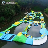 Parc aquatique gonflable modulaire commercial mobile Wibit Alternative, parcours d'obstacles, équipement de jeux aquatiques