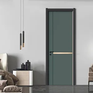 Hot Selling Cheap Customized High Quality Waterproof French PVC MDF HDF Interior Wooden <strong>Doors</strong> for House - Product Image 2