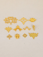 Breloques creuses en filigrane de lotus en argent 925 plaqué or 24 carats, fournitures de fabrication pour boucles d'oreilles, bracelets et colliers, composants en gros pour créateurs