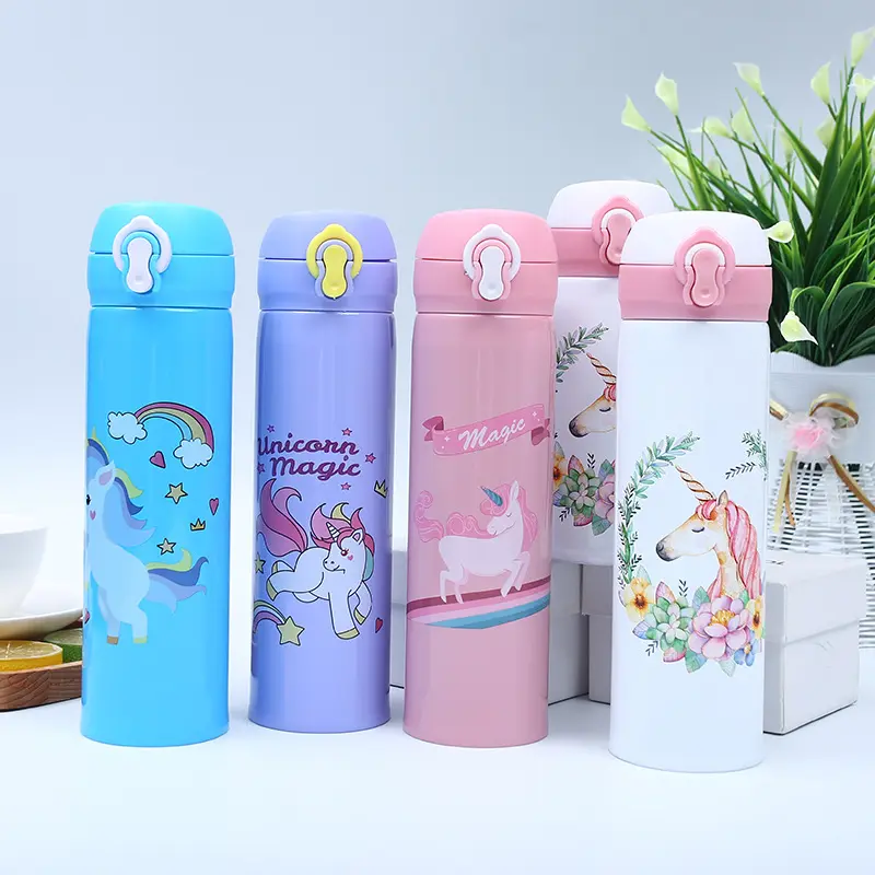 Stainless steel Cartoon Children bounce 304 stainless steel thermos with straw top selling products 2023 amazon