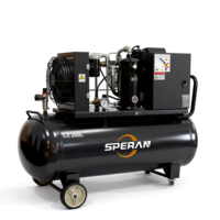 Compresseur d'air portable SPERAN 2-en-1 VFD à vis avec réservoir 380V monophasé, 5,5KW 200L