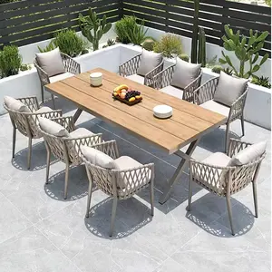 Tutti i periodi in alluminio corda di vimini tessuto mobili da esterno in rattan sedia Patio ristorante bar sedie da giardino