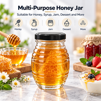 Grosir Langsung Pabrik Stoples Madu Kaca 100ml/200ml Tutup Ulir Wadah Kedap Udara untuk Saus Cabai Acar Biji-bijian Dapat Disesuaikan