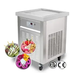 Ücretsiz kargo en kaliteli elektrikli kızarmış dondurma makinesi tava kızarmış dondurma rulo makinesi fiyat sokak dondurma rulo makinesi